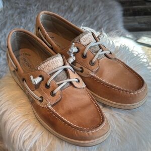Sperry Tan Leather Womens Boat Shoes